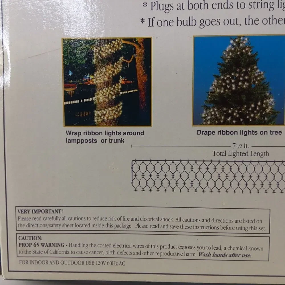 Holiday Time twinkling ribbon light set